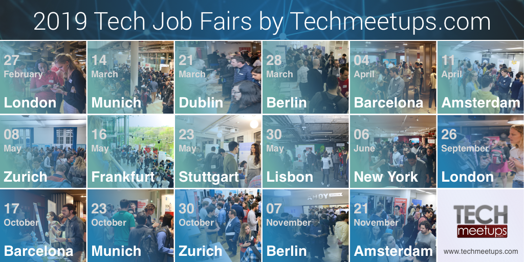 2019 Tech Job Fairs by Tech Meetups